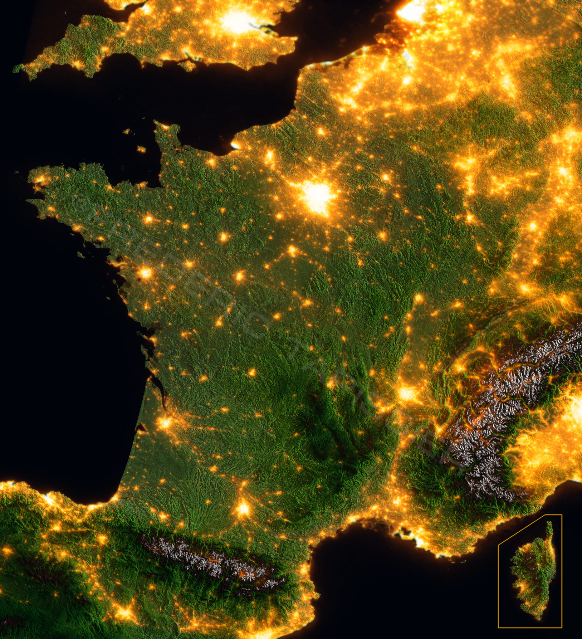 Carte de Pollution lumineuse 2024 -données satellites – Les dossiers AVEX